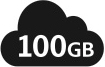 100GBのクラウドストレージを利用可能